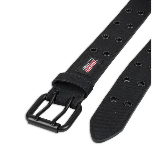 NWT DICKIES Genuine Mens Casual Black Grommet Fully Adjustable Belt Double Prong - Picture 3 of 5